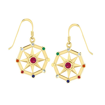 Surya Sun Vedic Energies Solid Yellow Gold Earrings GER1341